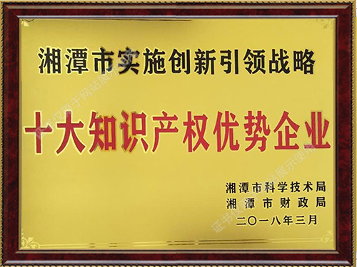 十大知識(shí)產(chǎn)權(quán)優(yōu)勢(shì)企業(yè)